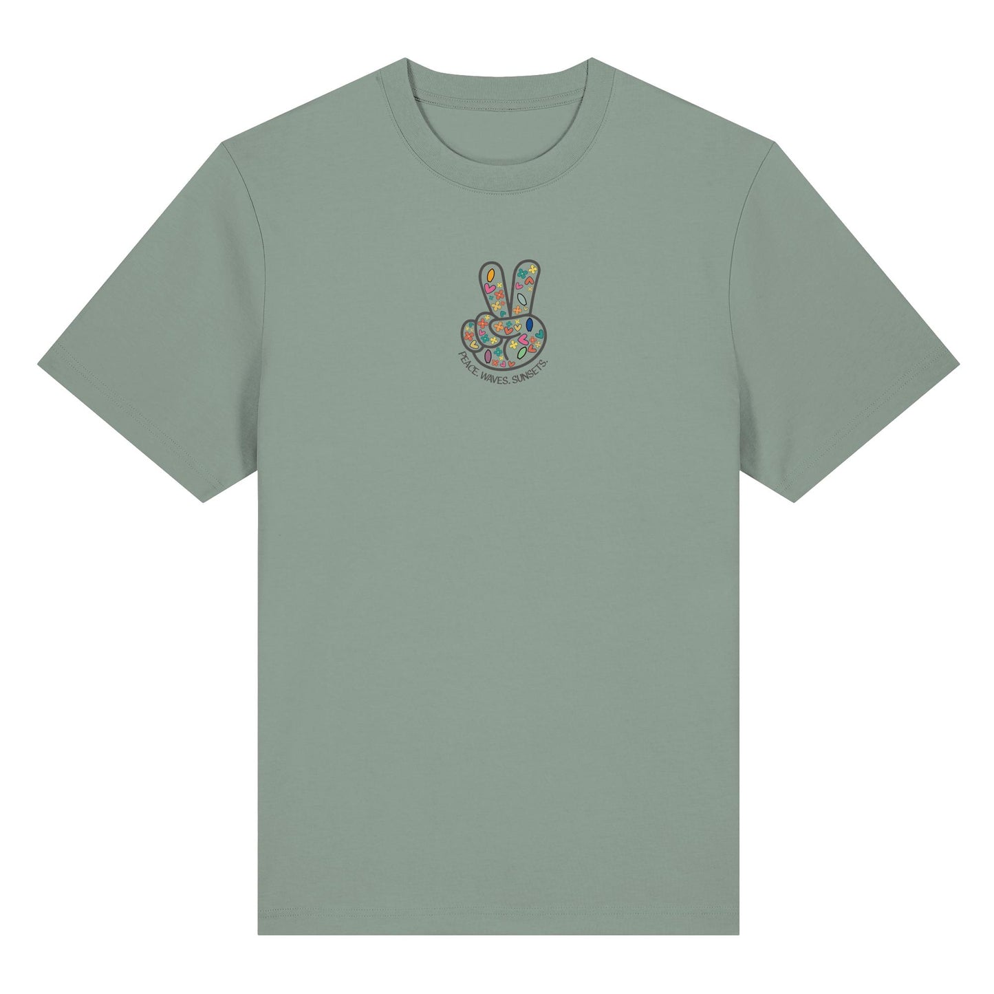 Peace. Waves. Sunsets. Frontdesign only - Organic Heavy T-Shirt