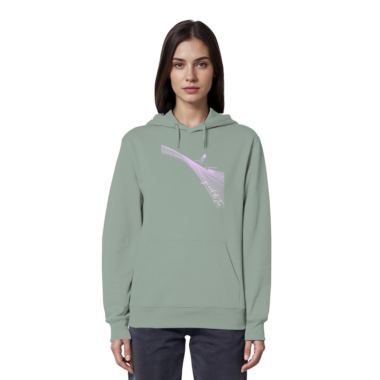 Surfgirl-go withe flow - Organic Hoodie