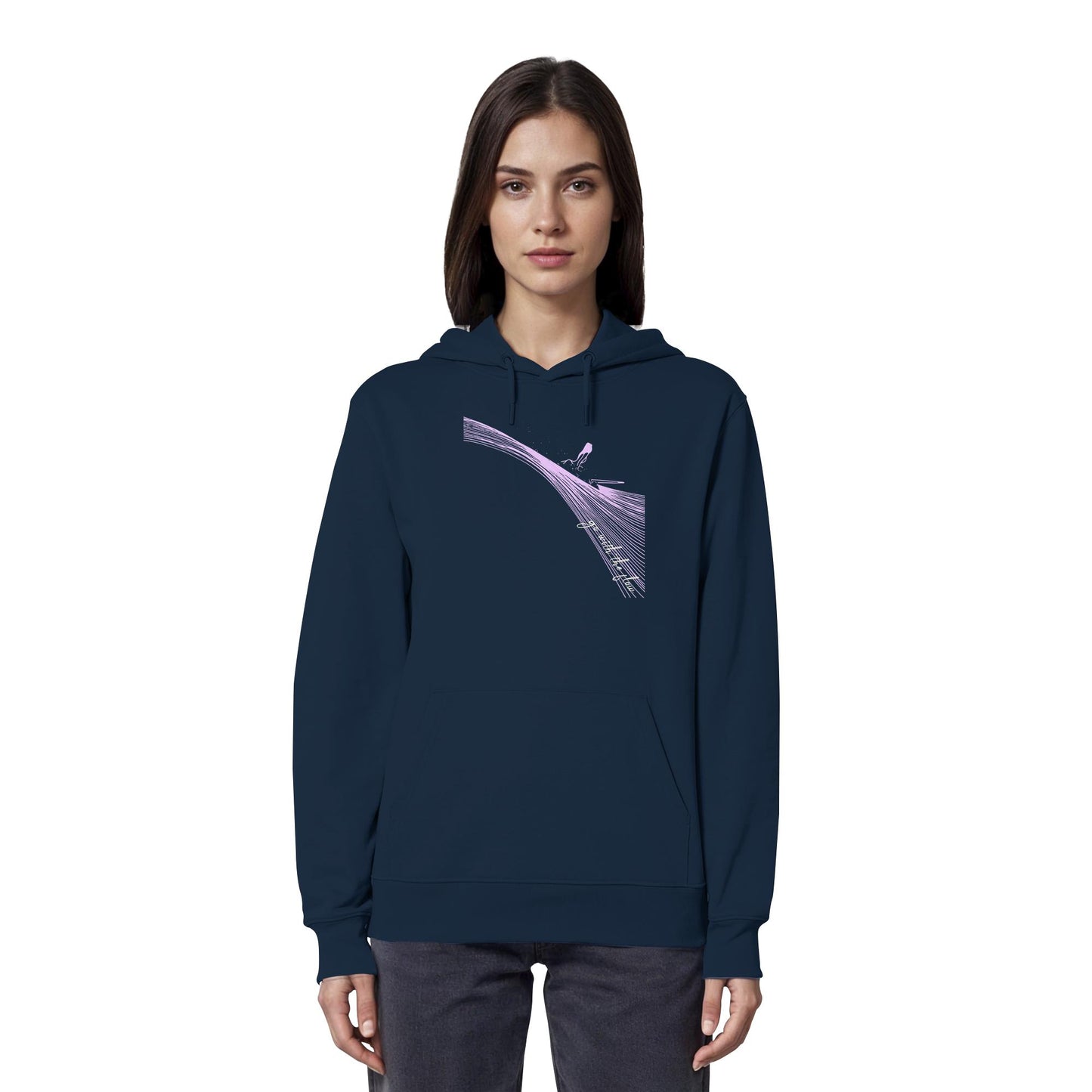 Surfgirl-go withe flow - Organic Hoodie