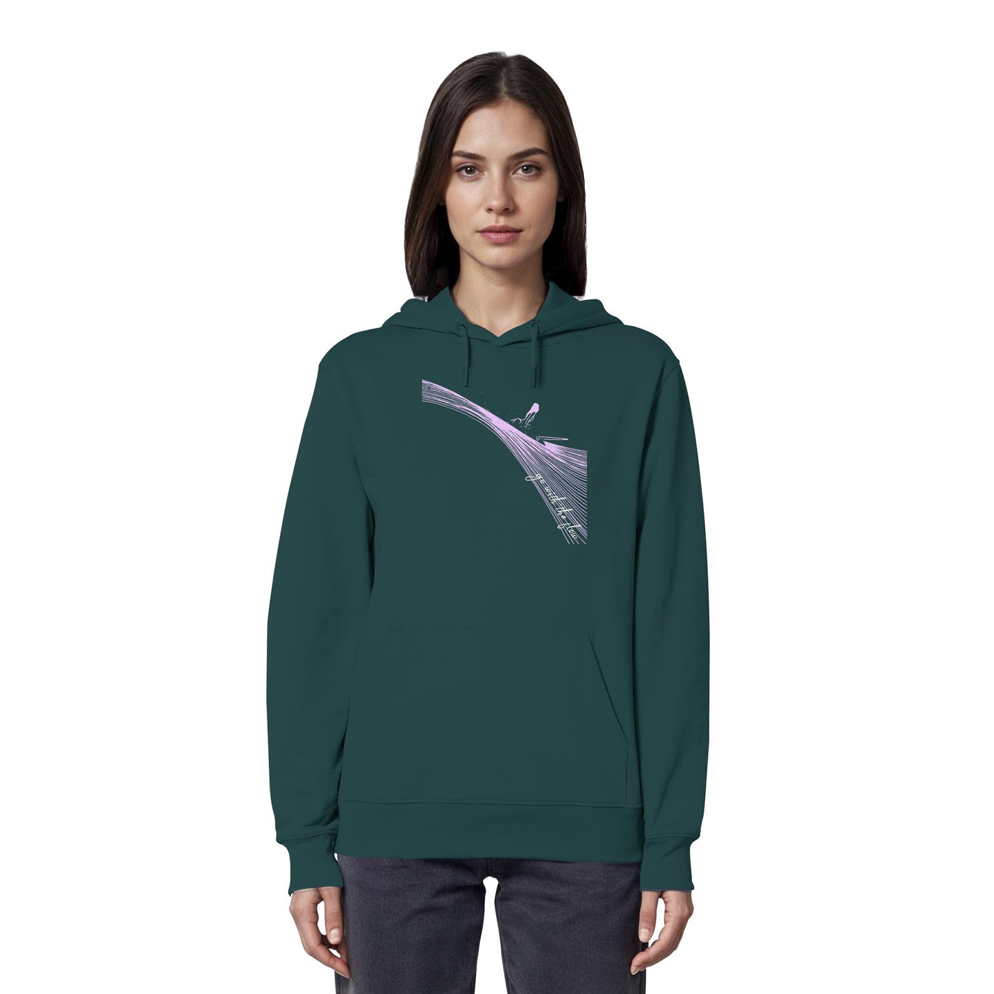 Surfgirl-go withe flow - Organic Hoodie