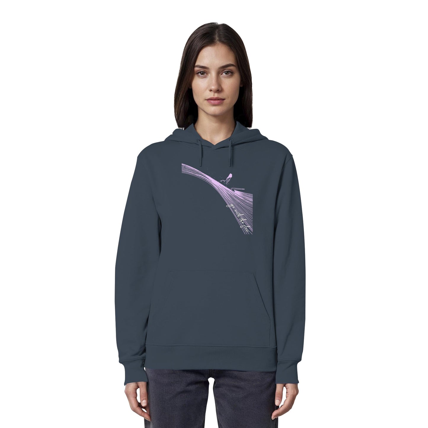 Surfgirl-go withe flow - Organic Hoodie