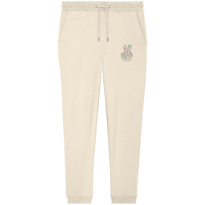 Peace. Waves. Sunsets. Frontdesign only - Organic Jogger Pants gesticktes Design
