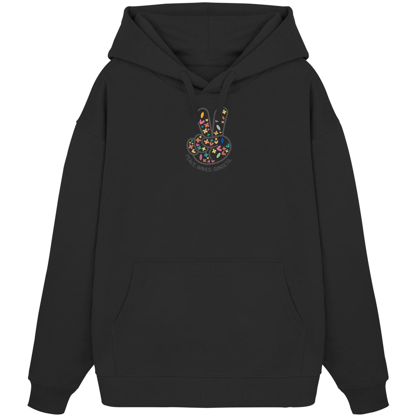 Peace. Waves. Sunsets. Frontdesign only - Organic Oversize Hoodie