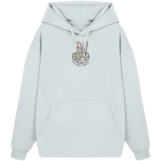 Peace. Waves. Sunsets. Frontdesign only - Organic Oversize Hoodie
