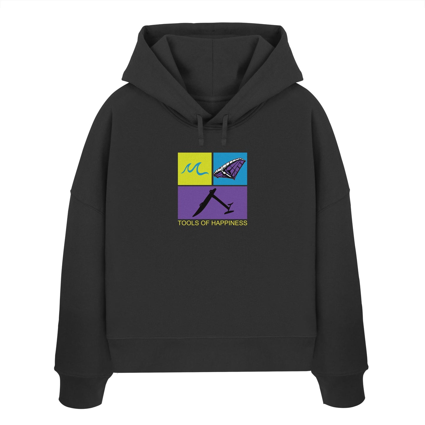 Wingoil-Tools for Happiness - Womens Organic Boxcut Hoodie