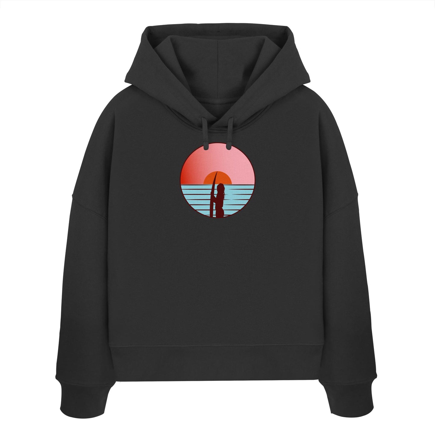 Sunsets of Happiness - Womens Organic Boxcut Hoodie