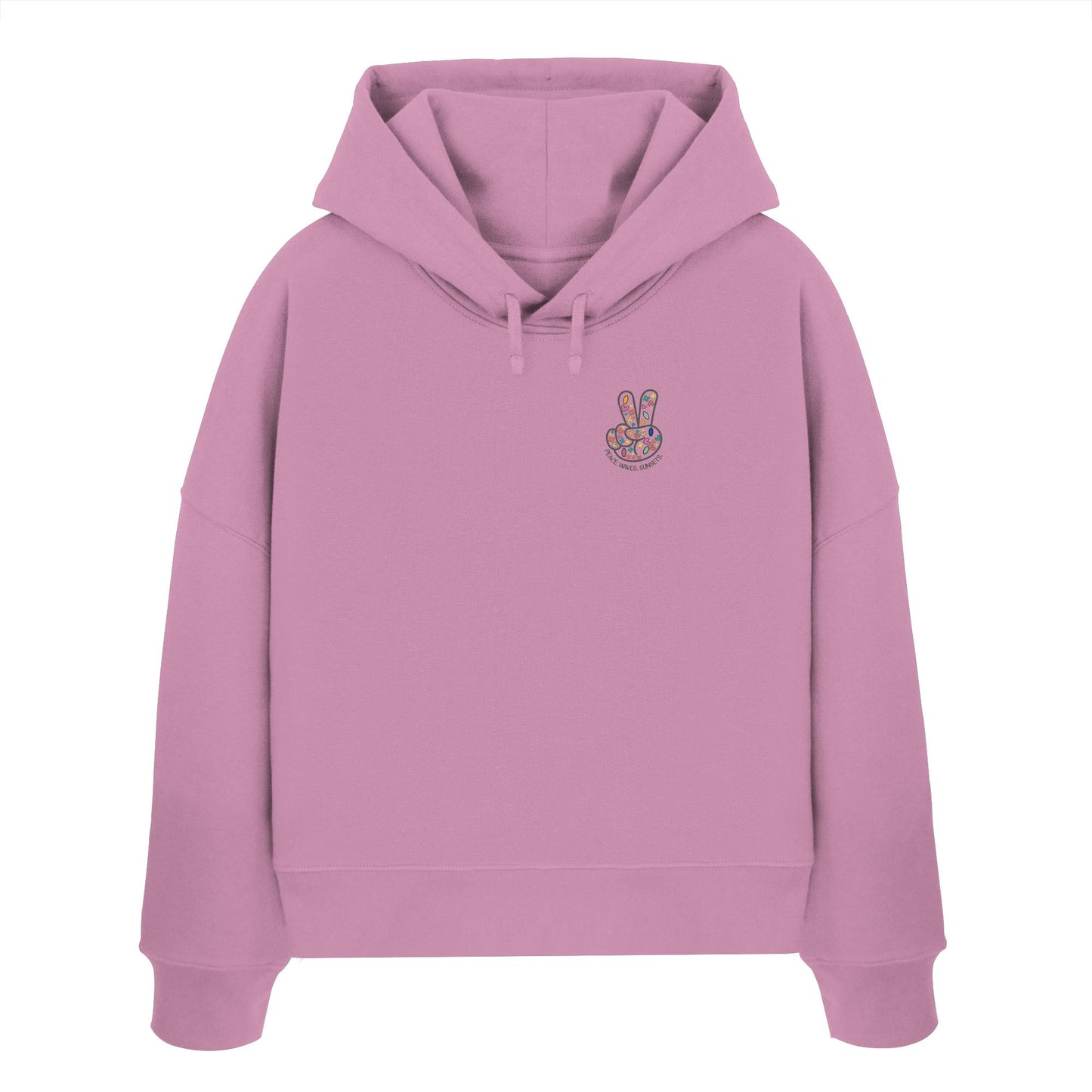 Peace. Waves. Sunsets. - Womens Organic Boxcut Hoodie