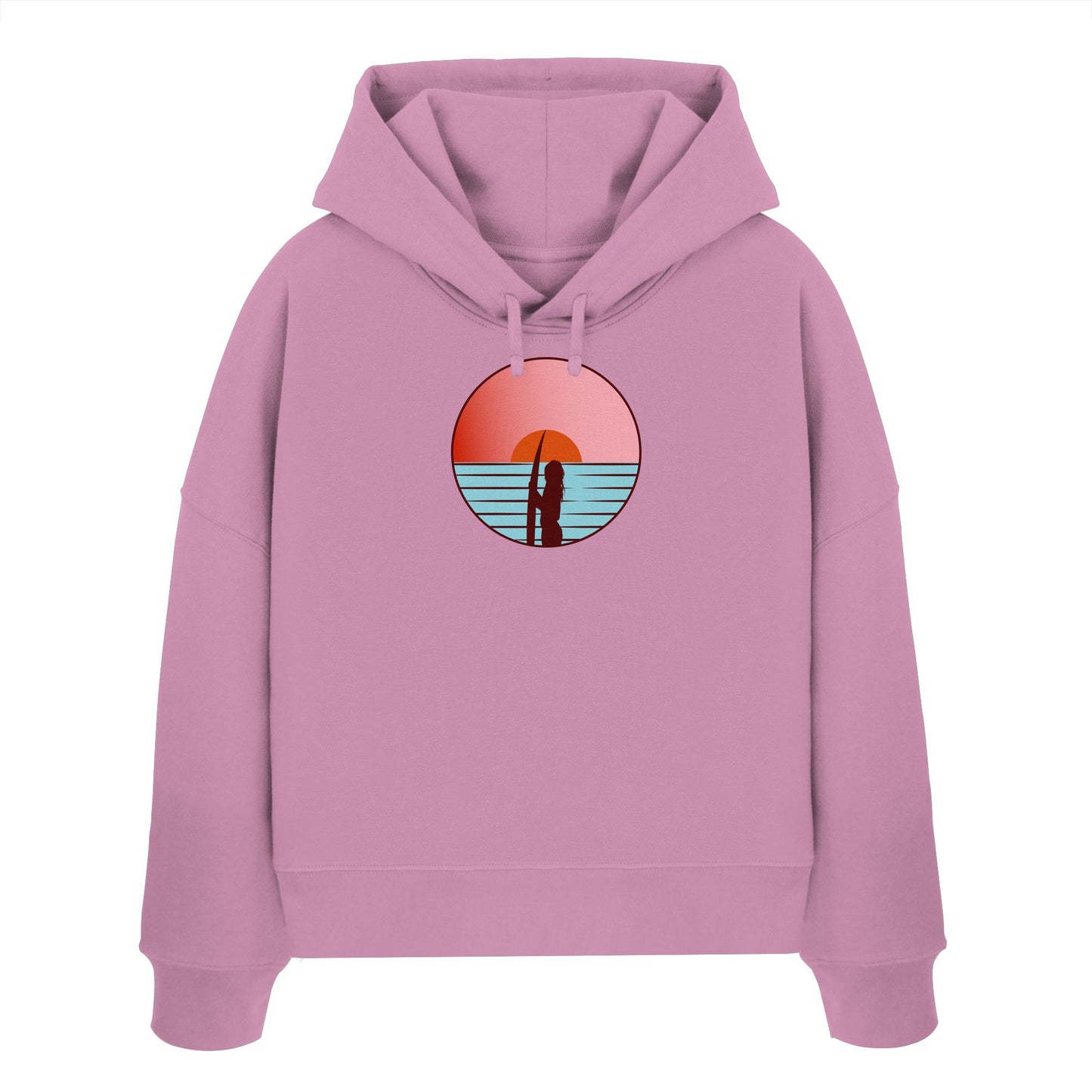 Sunsets of Happiness - Womens Organic Boxcut Hoodie