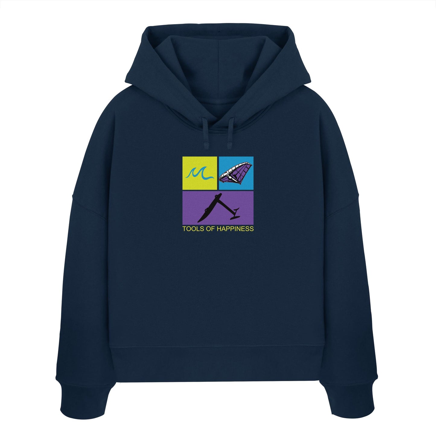 Wingoil-Tools for Happiness - Womens Organic Boxcut Hoodie