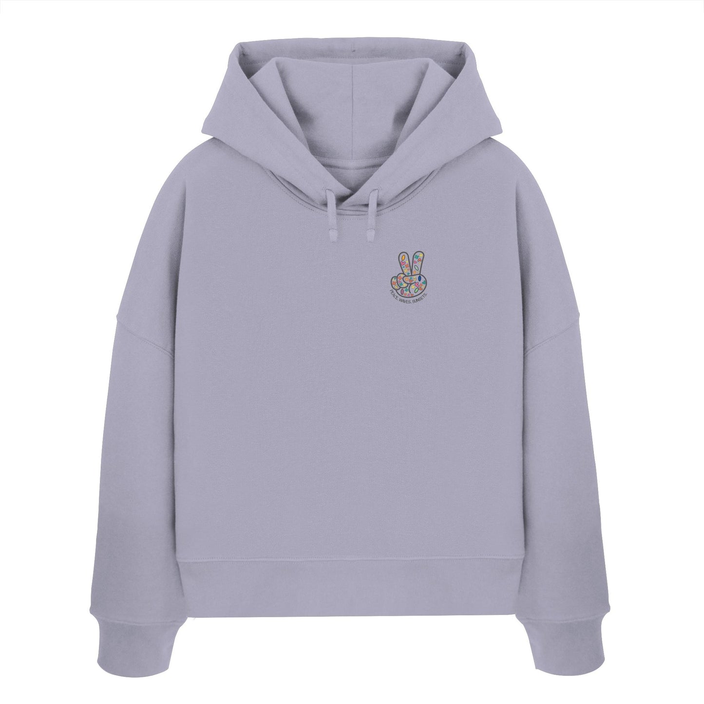 Peace. Waves. Sunsets. - Womens Organic Boxcut Hoodie