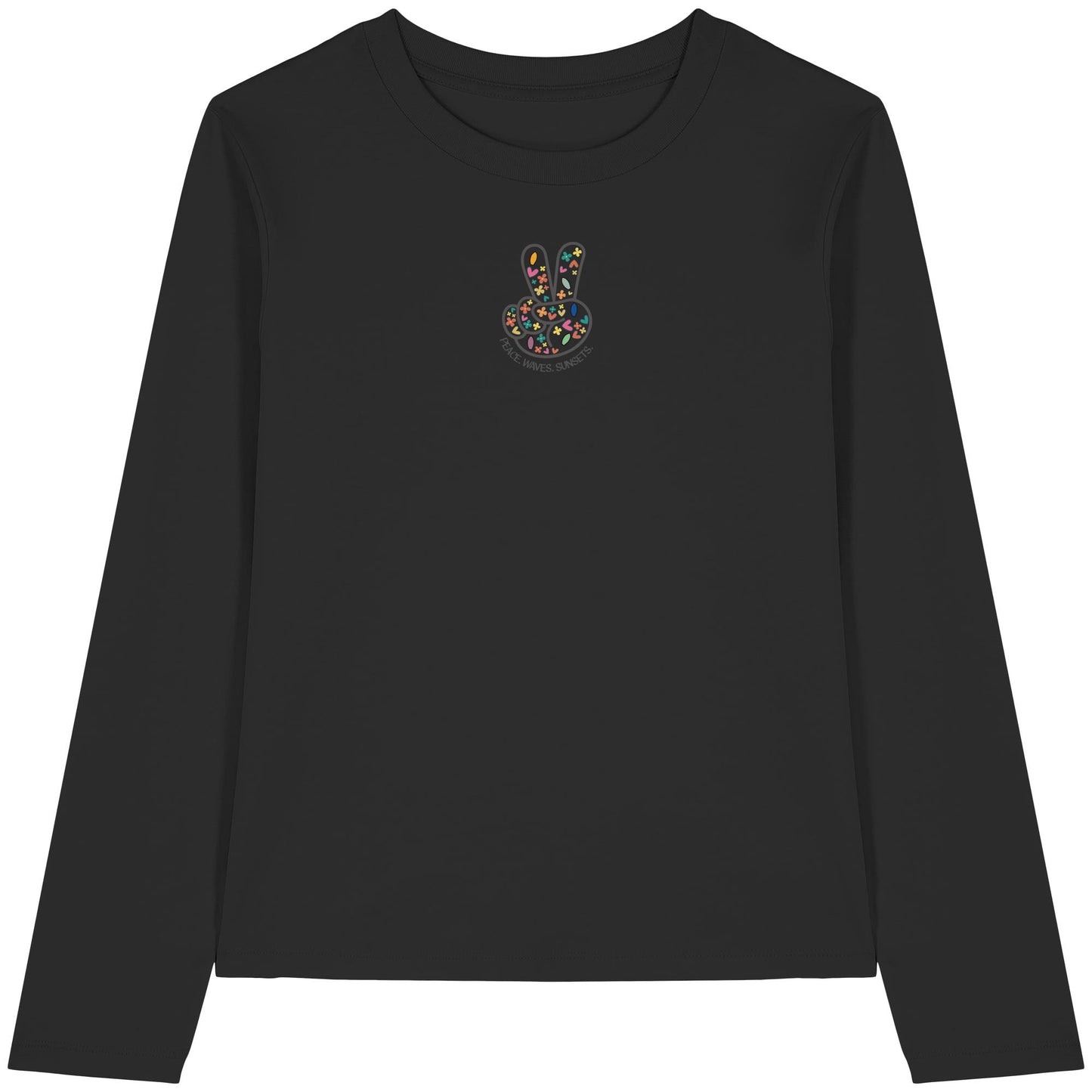 Peace. Waves. Sunsets. Frontdesign only - Womens Organic Longsleeve T-Shirt