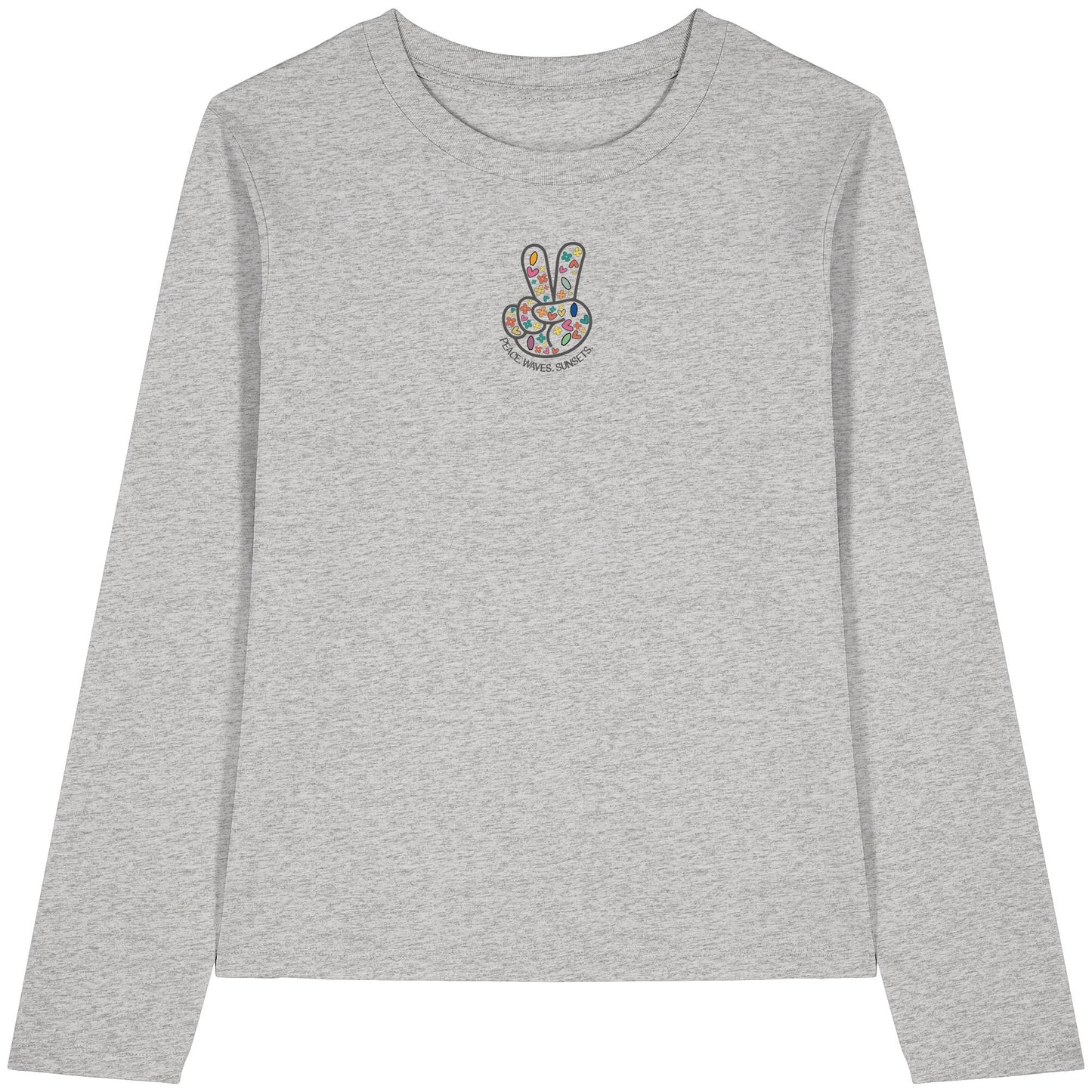 Peace. Waves. Sunsets. Frontdesign only - Womens Organic Longsleeve T-Shirt