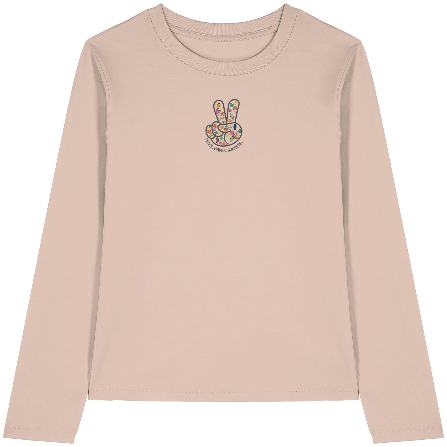 Peace. Waves. Sunsets. Frontdesign only - Womens Organic Longsleeve T-Shirt