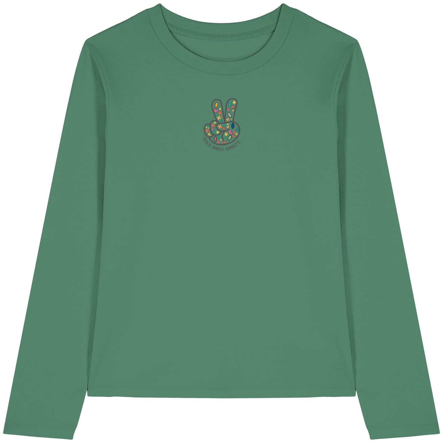 Peace. Waves. Sunsets. Frontdesign only - Womens Organic Longsleeve T-Shirt