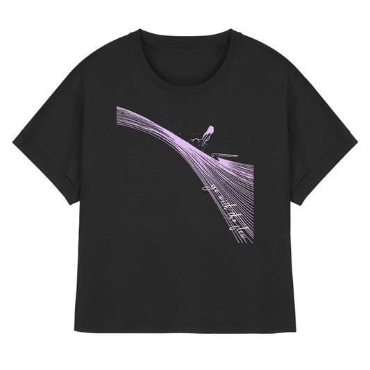 Surfgirl-go withe flow - Womens Organic Rolled Sleeves T-Shirt
