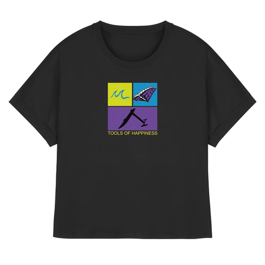 Wingoil-Tools for Happiness - Womens Organic Rolled Sleeves T-Shirt
