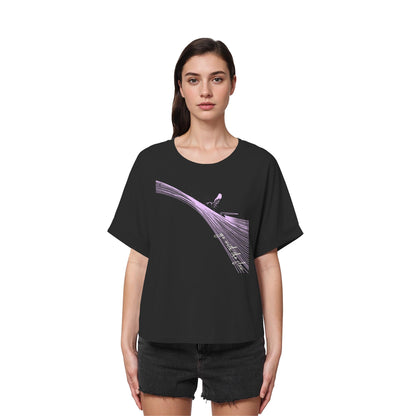 Surfgirl-go withe flow - Womens Organic Rolled Sleeves T-Shirt