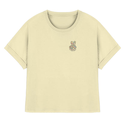 Peace. Waves. Sunsets. - Womens Organic Rolled Sleeves T-Shirt