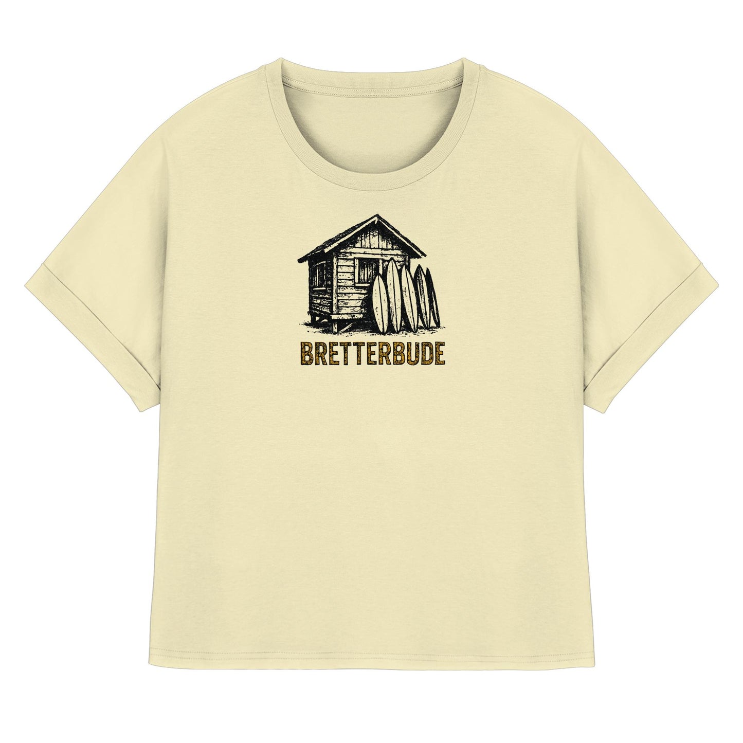 Achtung Bretterbude - Womens Organic Rolled Sleeves T-Shirt