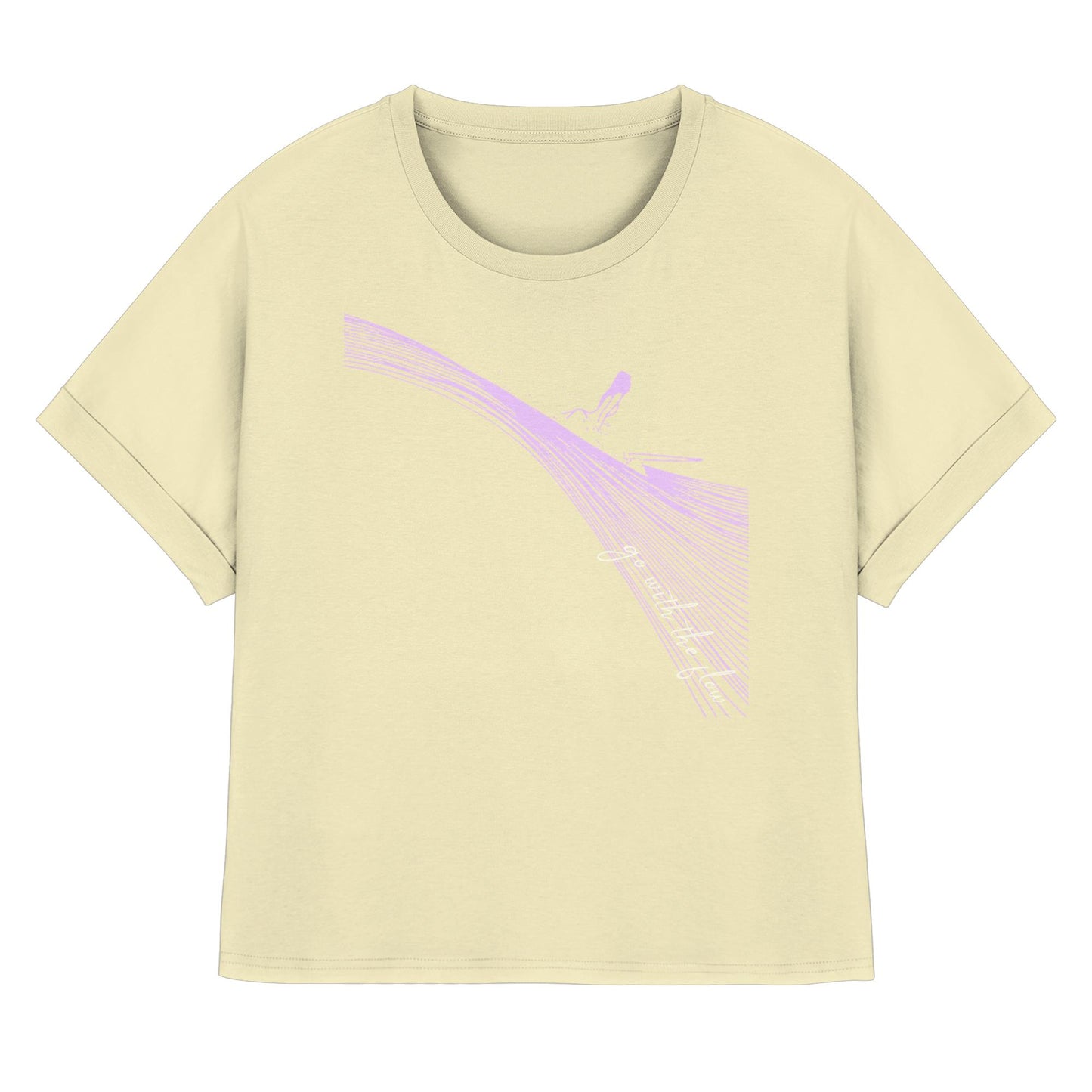 Surfgirl-go withe flow - Womens Organic Rolled Sleeves T-Shirt