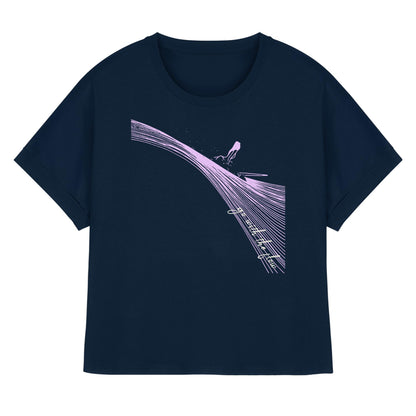 Surfgirl-go withe flow - Womens Organic Rolled Sleeves T-Shirt