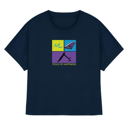 Wingoil-Tools for Happiness - Womens Organic Rolled Sleeves T-Shirt