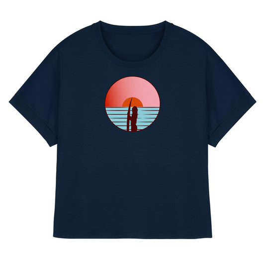Sunsets of Happiness - Womens Organic Rolled Sleeves T-Shirt