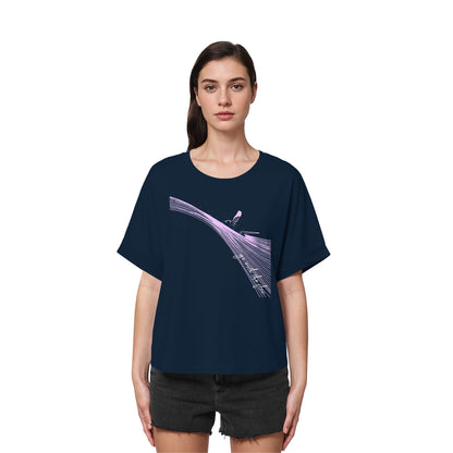 Surfgirl-go withe flow - Womens Organic Rolled Sleeves T-Shirt