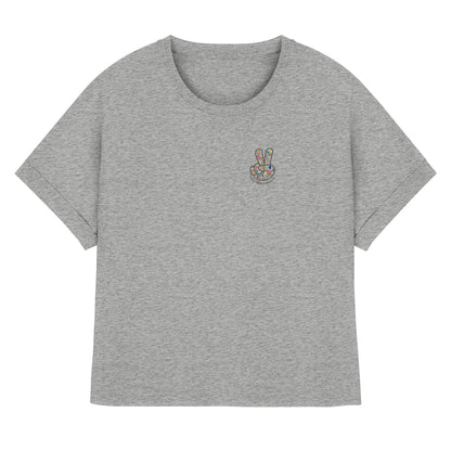 Peace. Waves. Sunsets. - Womens Organic Rolled Sleeves T-Shirt