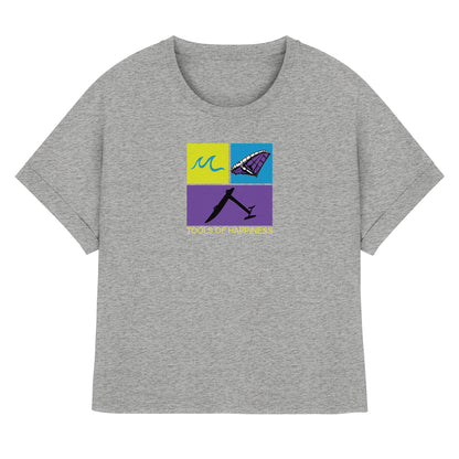 Wingoil-Tools for Happiness - Womens Organic Rolled Sleeves T-Shirt