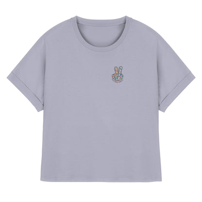 Peace. Waves. Sunsets. - Womens Organic Rolled Sleeves T-Shirt