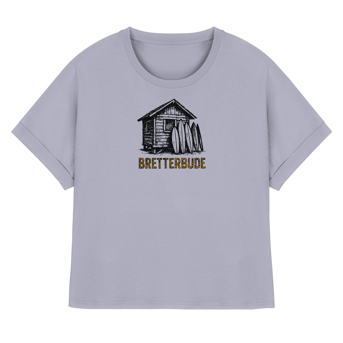 Achtung Bretterbude - Womens Organic Rolled Sleeves T-Shirt