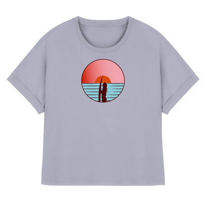Sunsets of Happiness - Womens Organic Rolled Sleeves T-Shirt
