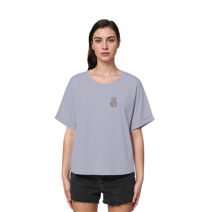 Peace. Waves. Sunsets. - Womens Organic Rolled Sleeves T-Shirt