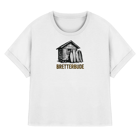 Achtung Bretterbude - Womens Organic Rolled Sleeves T-Shirt