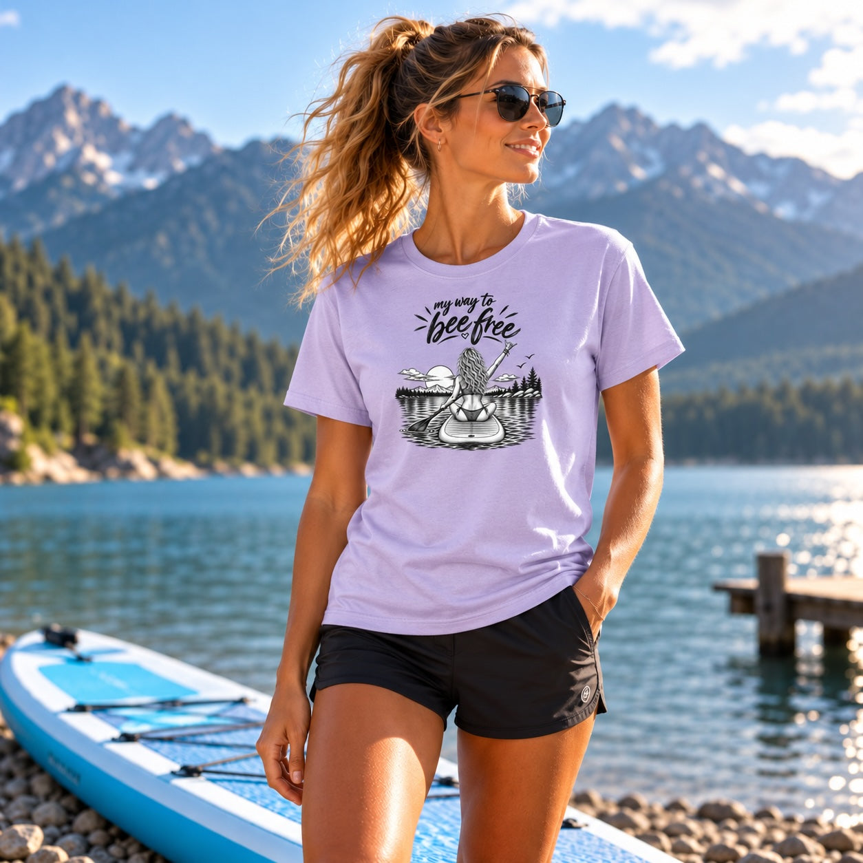 SUP-My Way To Bee Free unser schweres Unisex-T-Shirt