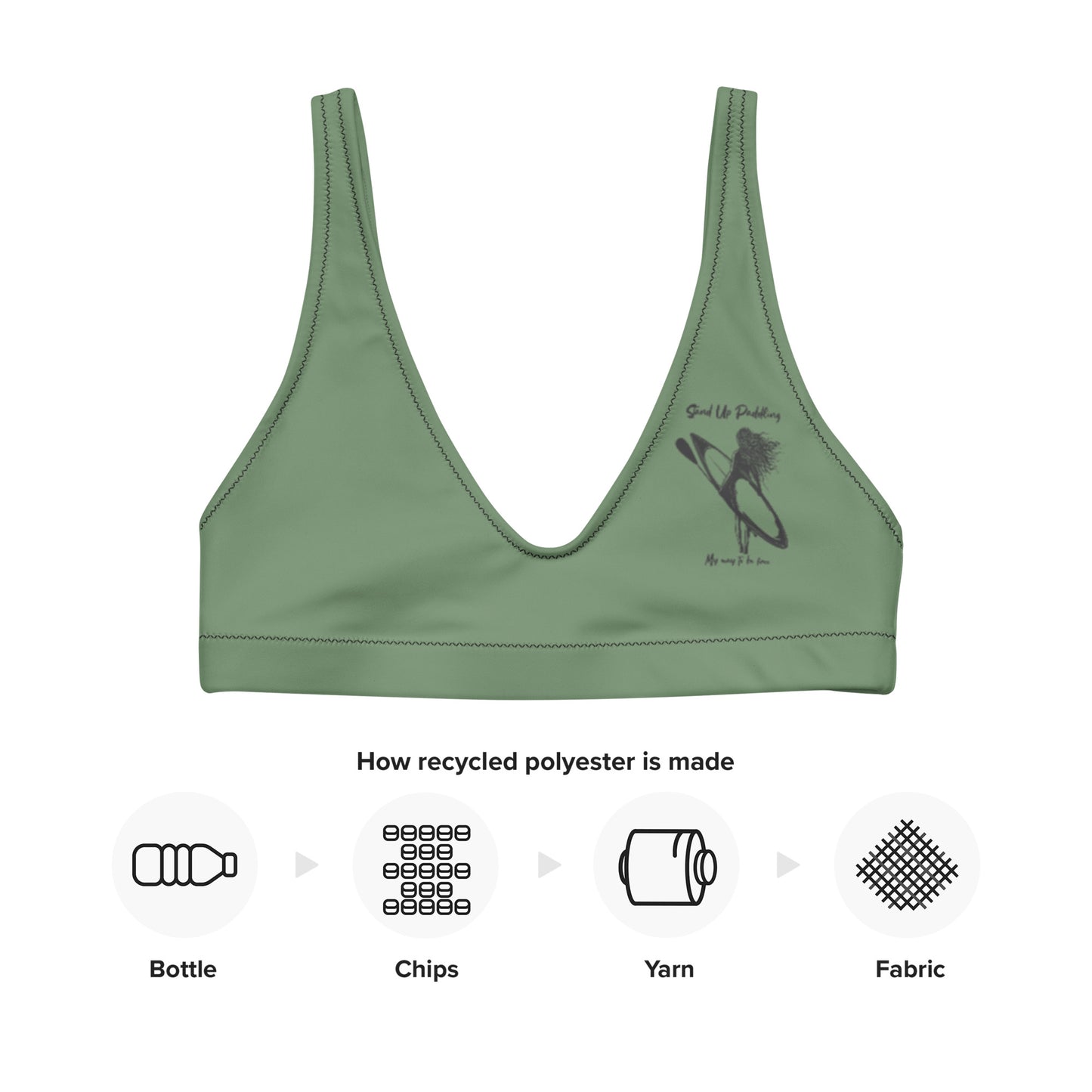 Stand Up Paddling- My way to be free recyceltes gepolstertes-Bikini-Oberteil