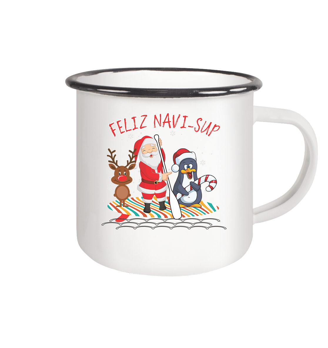 FELIZ NAVI-SUP - Emaille Tasse (Black)