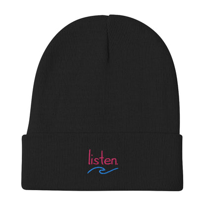 listen. Wave-besticktes Beanie