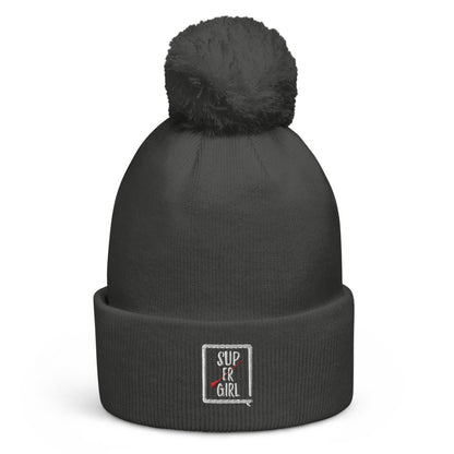 SUP ER GIRL Bommel-Beanie