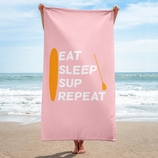 Eat Sleep Sup Repeat Strandhandtuch