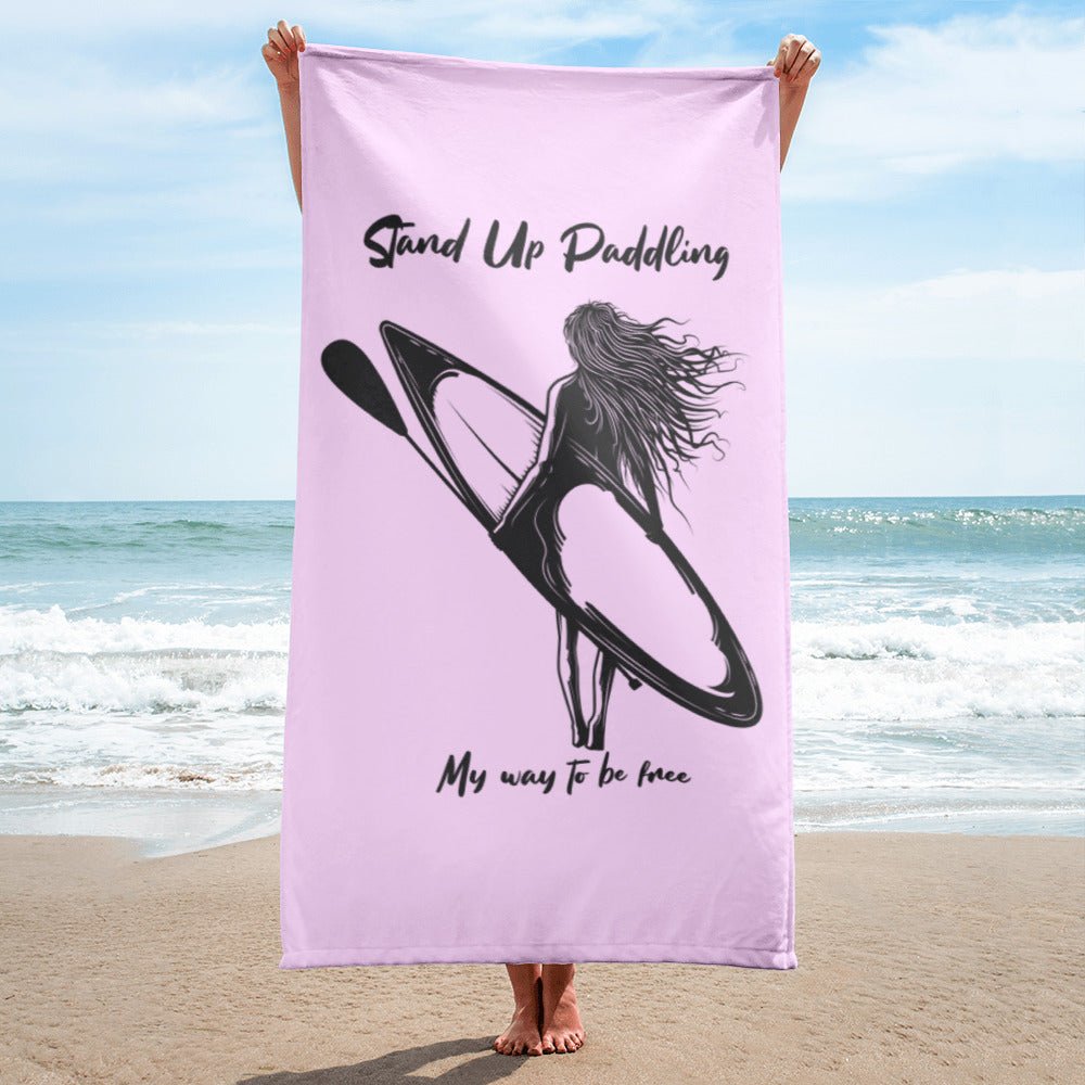 Stand Up Paddling- My way to be free  Strandhandtuch