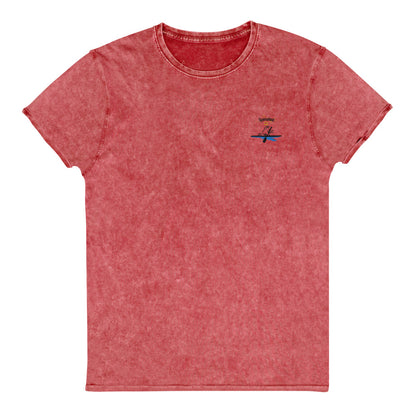 Spatzelsup Denim-T-Shirt gesticktes Design