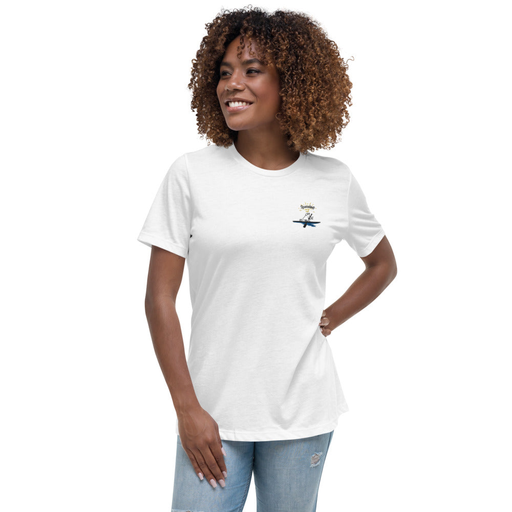 Spatzelsup Lockeres Damen-T-Shirt gesticktes Design